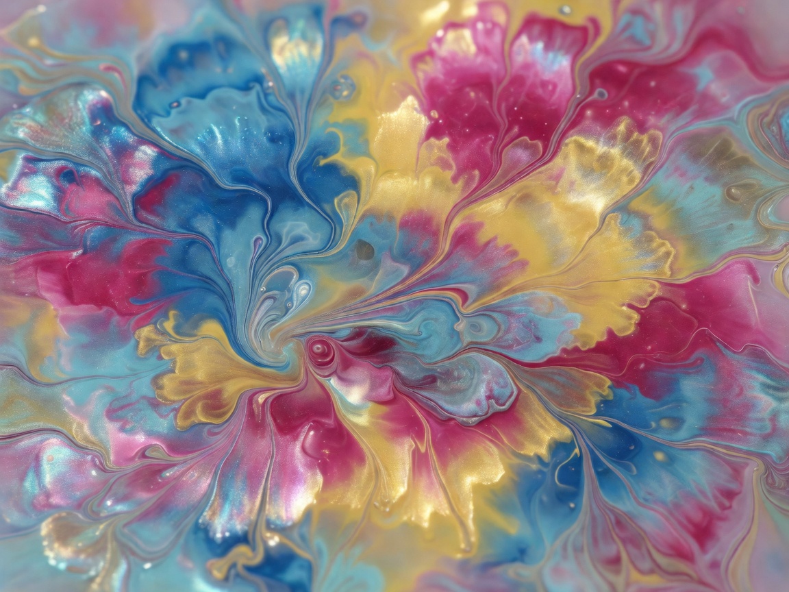 Beautiful fluid colored patterns mixing together